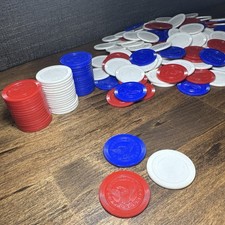 Vintage Plastic Red White Blue Eagle Poker Chips