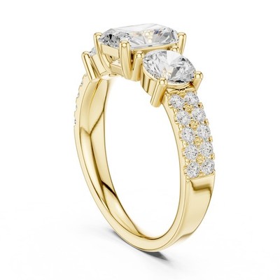 Emerald Cut 2.3 Ct Lab Grown Diamond 14K White Gold Over Wedding Women Ring b871