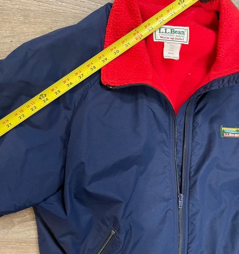 Vintage Ll Bean Warm Up Jacket Mens Size XL USA Made Zip Fleece Lined Blue & Red - 第 7/13 張圖片