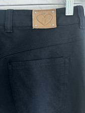 Escada Women  s VTG Black Cotton Seamed Pants Stretch Straight Logo 38 8 EUC