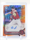 LANDON SIMS 2022 BOWMAN CHROME DRAFT 1ST ORANGE REFRACTOR AUTO /25 Q0588
