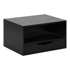 Hutton Modern Floating Shelf and Side Table 12.5 x 10 x 7 Black Modern Minima...