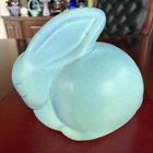 Incredible 1930s Vintage Blue Van Briggle Bunny.  MCM Signed Excellent Condition