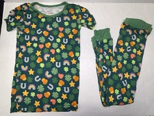 Little Sleepies Lucky Bamboo Viscose 2-Piece Pajama Set Size 9/10 St Patricks