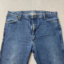 Wrangler Jeans Mens 40x38 Blue Denim Faded Western Rodeo Cowboy Cut 13MWZ Adult