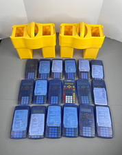 Lot Of 18 Texas Instruments TI-15 Calculators With Carrying Case Caddy Tested