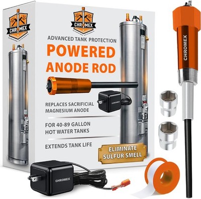 Powered Titanium Anode Rod 40-89 Gallon Water Heater 30 Yr
