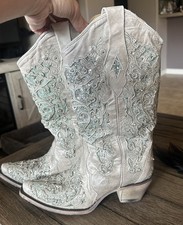  Practically New  Grey Corral Glitter Inlay  Crystals Women's Cowboy Boots