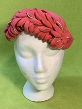 1940s Strawbridge&Clothier, Phila. woman's MERRIMAC PEACHBLOOM VELOUR Hat