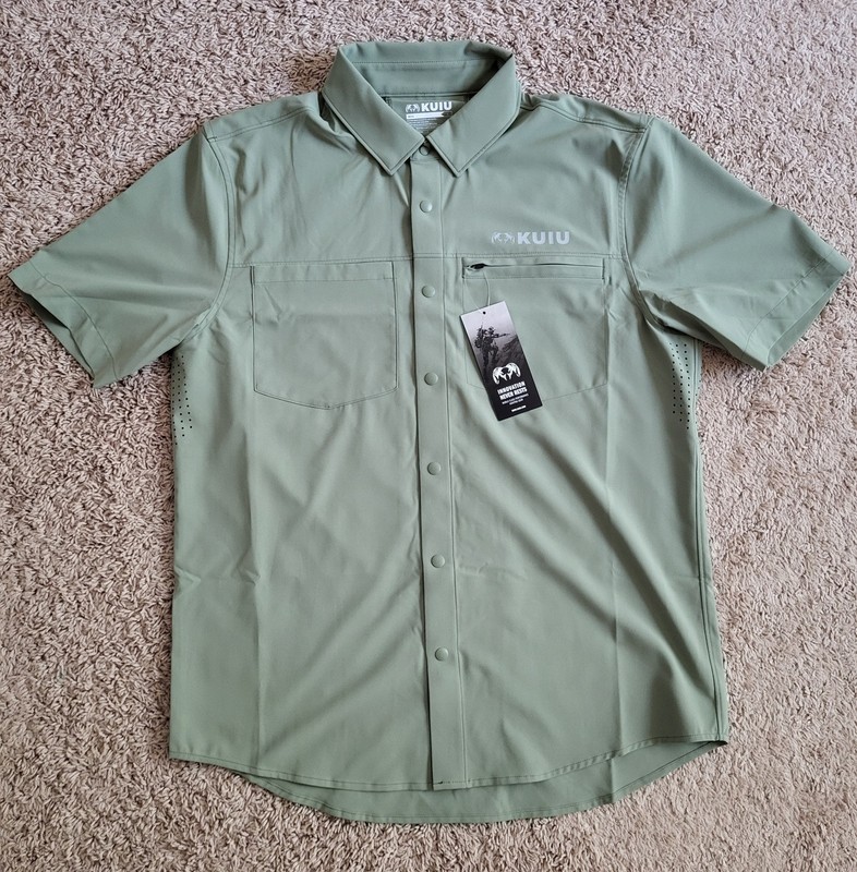 NWT Kuiu Mesa Vented SS Snap Shirt Canteen sz Large 