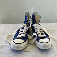 Converse Chuck Taylor All Star 70 High Top Blue/White Canvas Lace Up Sneakers.