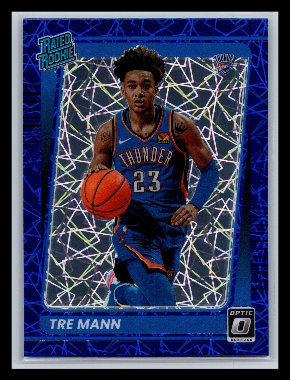 Tre Mann Rookie Oklahoma City Thunder 2021-22 Donruss Optic #168 Blue Velocity