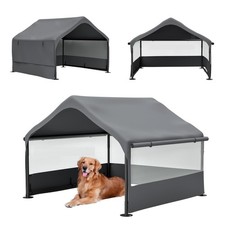 Extra Large Outdoor Dog House Tent with 3-Sided Mesh , Breathable Sun Rain Cover