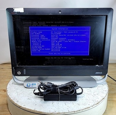 HP TOUCHSMART 7320 LAVACA-B PC A7L21UT-ABA AIO Intel I3-2120 2GB 250GB SEE NOTES