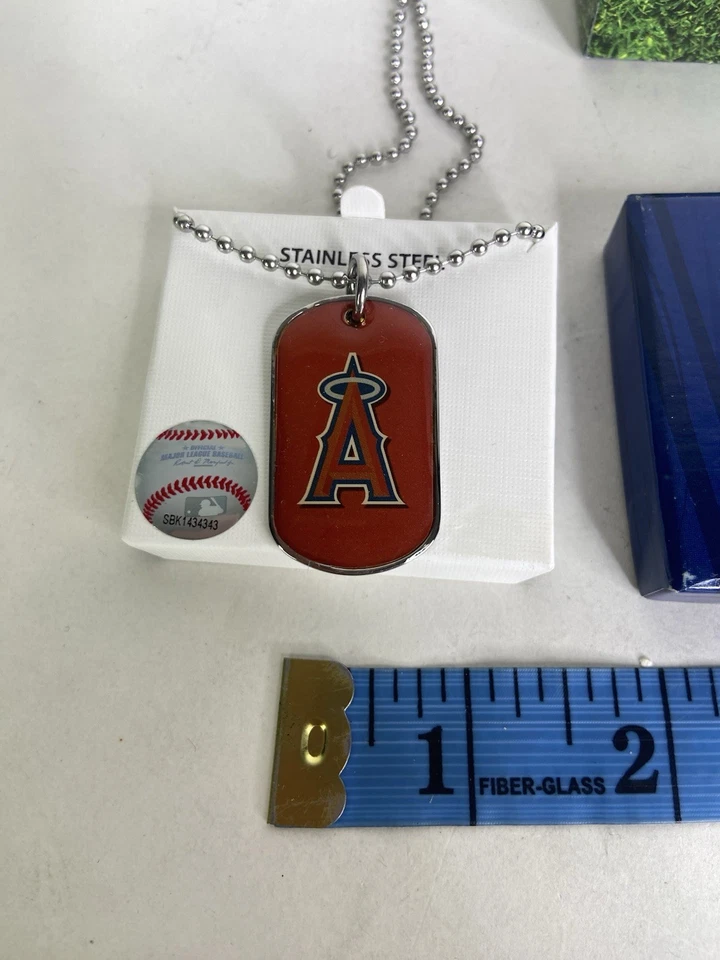 LA Anaheim Angels Dog Tag Necklace Stainless Steel MLB Licensed with Gift Box - Image 3 of 4