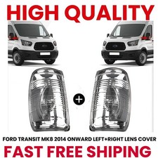 FOR FORD TRANSIT MK8 WING MIRROR INDICATOR LENS COVER LEFT + RIGHT SET 2014-2022