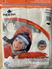 NEW Indera Mills Cotton-rich Long Johns Thermal Underwear SET Boys Medium NIP