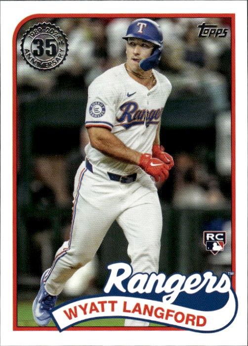 2024 Topps Update Wyatt Langford #89US-36 1989 Topps Baseball Texas Rangers 22F