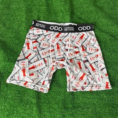 ODD Tapatio Hot Sauce White & Red  Soft Microfiber Funny Boxer Briefs Size L NWT