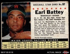 1961 Post Cereal #97 Earl Battey  BOX Twins SHORT-PRINT 1.5 - FAIR