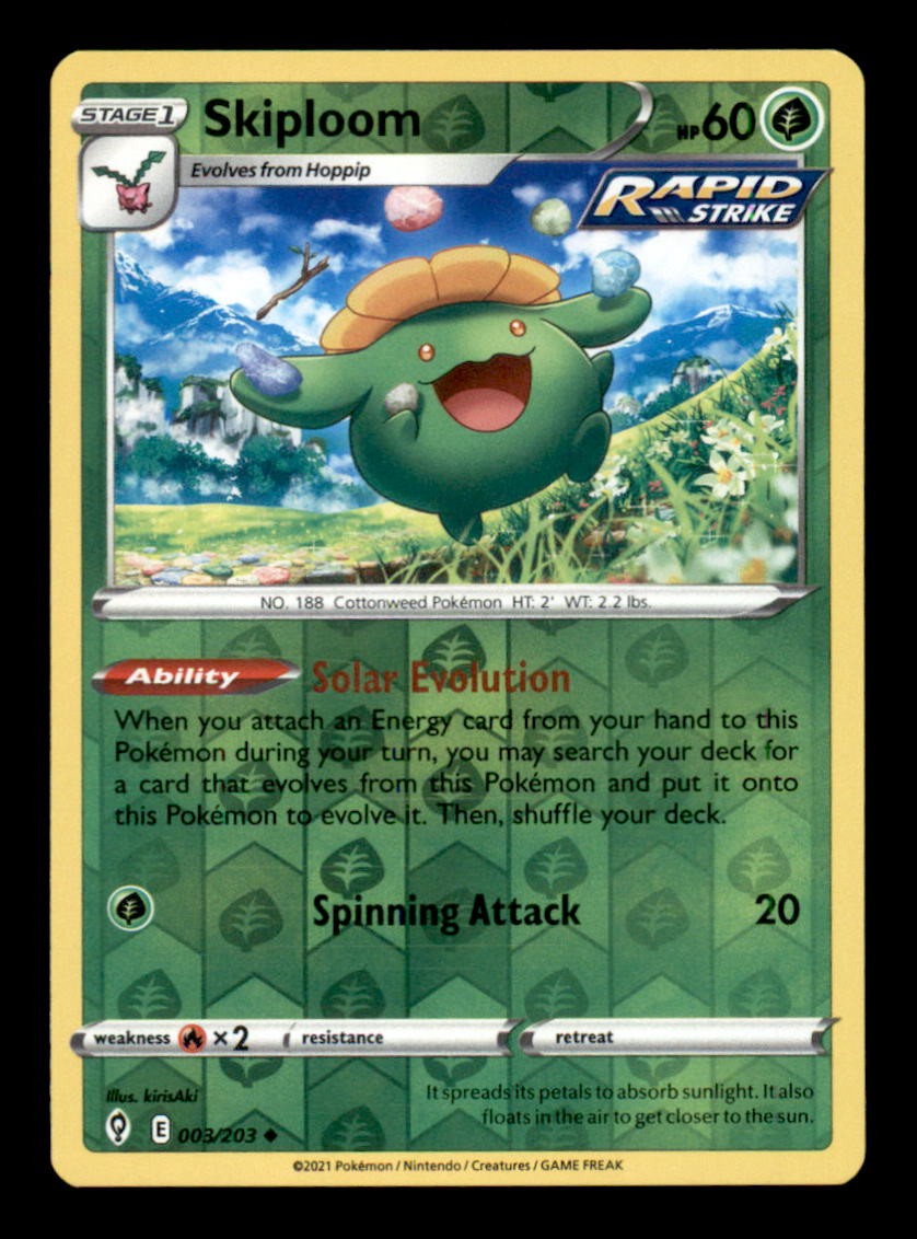 SKIPLOOM 003/203 REVERSE HOLO UNCOMMON EVOLVING SKIES NM/M