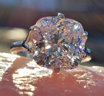 #ad #ad 6.60 Ct Certified Cushion Cut Natural White Diamond Ring VVS1 White Gold Finish $165.81