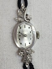 Gruen Precision 14k White Gold 17 Jewels Watch Womens Vintage Works