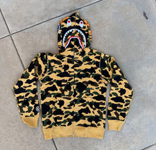 BAPE 1st Camo Shark Full Zip Hoodie Yellow Size XL