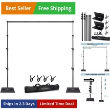 Heavy Duty Backdrop Stand Pipe and Drape Photography Backdrop Stand Kit Adjus...
