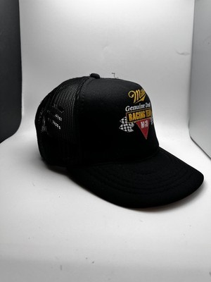 Vintage Miller Genuine Draft Racing Team Hat Cap Snap Back Mens NASCAR Trucker