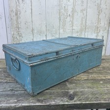 Vintage Gregson & Sons Heavy Duty Blue Metal Tool Box Shed Garage Find