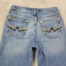 Ariat Denim B5 Slim Jeans Boys 16 Blue Faded Distressed Adjustable Waist