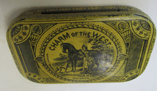 Empty Advertising Tin Charm of the West Chewing Tobacco Chicago