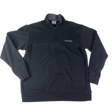 Columbia Sweater Mens Medium Black Quarter Zip Pullover Fleece Warm Outdoors