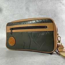 Borsa pochette mondo caccia seconda borsa tessuto batue pelle verde spedizioni dal Giappone