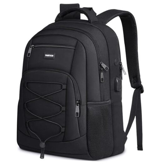 Durable 15.6 Inch Black Laptop Backpack for College Teens Men & Women