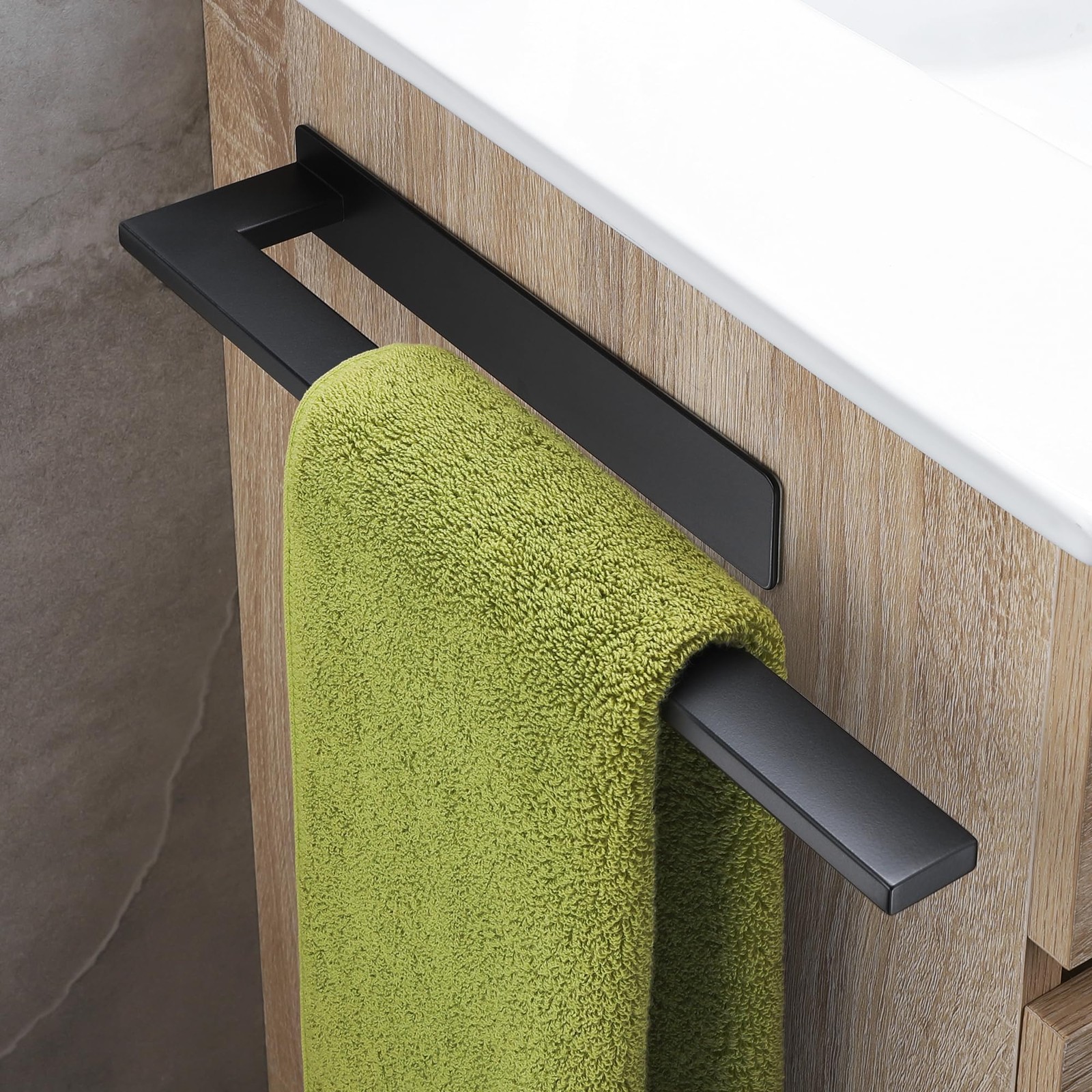 Porte-serviettes autocollant en acier inoxydable brossé 40cm pour salle de bain