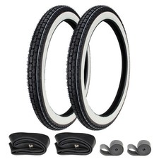 2x Weißwand Reifen Set + Schläuche 2 1/2 x 19 Zoll für Kreidler DKW Mofa Moped