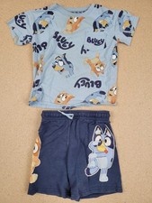 Bluey Bingo Toddler Boys 2-Piece Outfit Set T-Shirt Shorts Size 4T Blue