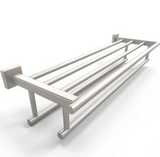 New set of 2, 24 Inch Stainless Steel Towel Racks with Double Towel Bar.