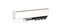 Herpa 077118 - 1:87 Gardinenplanenauflieger 4Achs, Weiß - Neu