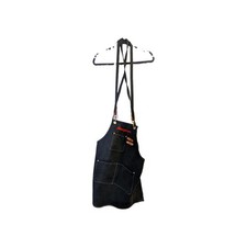 Snap-on Black Canvas Work Apron Adjustable Neck Strap w/ Pockets Unisex