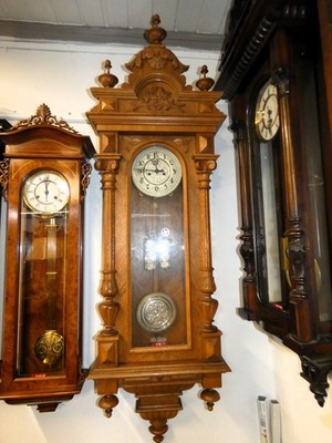 5B214 Gustav Becker RIESE Vienna Regulator Engraved Pendulum And Weights-150Cm H