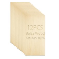 Balsa Wood Sheets 1/16" Thick, 8" x 4" Unfinished Wooden Board for Crafts