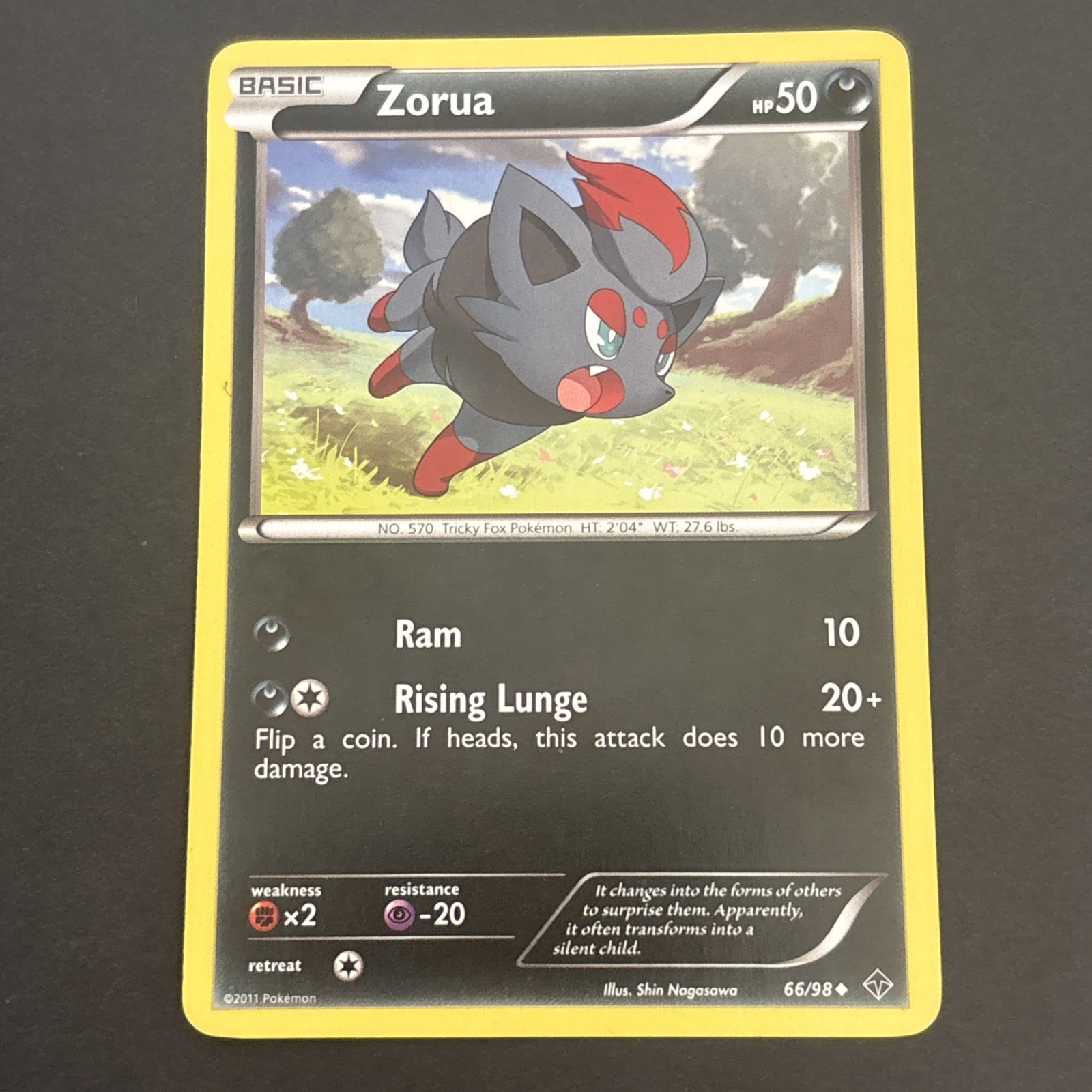 Zorua 66/98 Regular BW: Emerging Powers Uncommon Pokemon TCG LP 2011