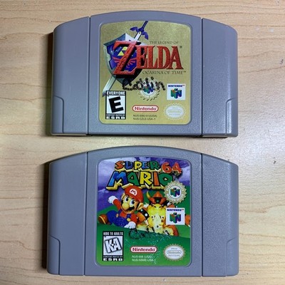 Super Mario 64 & Legend of Zelda Ocarina Time Nintendo 64 Authentic Clean Tested