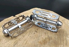 Pedales LYOTARD 460 A acier Ancien Velo 1950 Old bike Steel pedal bici FR VGC