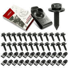50 Pcs Automotive Body Bolts U-Nut Clips Kit Fender Bumper Splash Shield