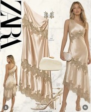 Zara Woman ASYMMETRIC CAMISOLE DRESS Cava Size XS 2421/814 New