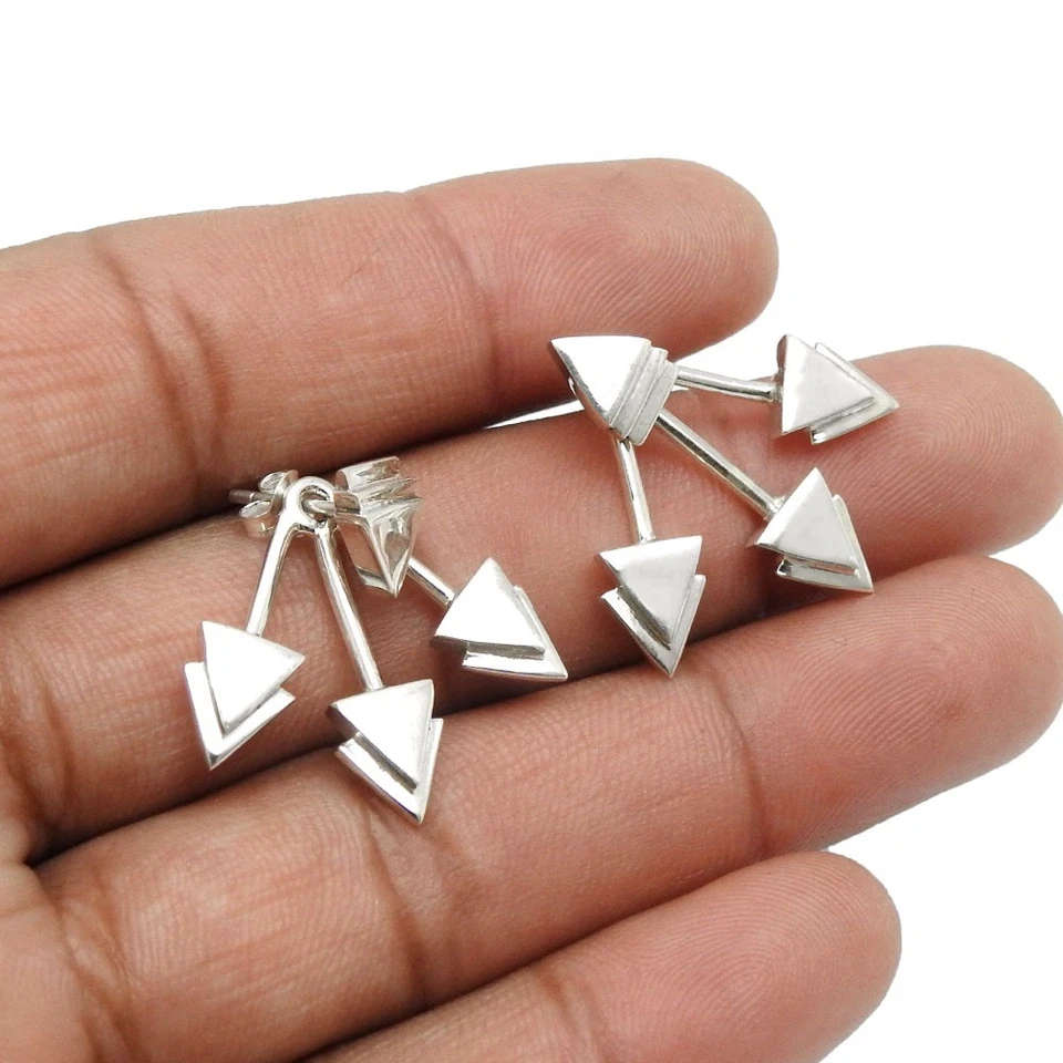 Pendientes colgantes de diseñador real de plata de ley 925 elegante joyería regalo de Navidad Foto 4 de 4